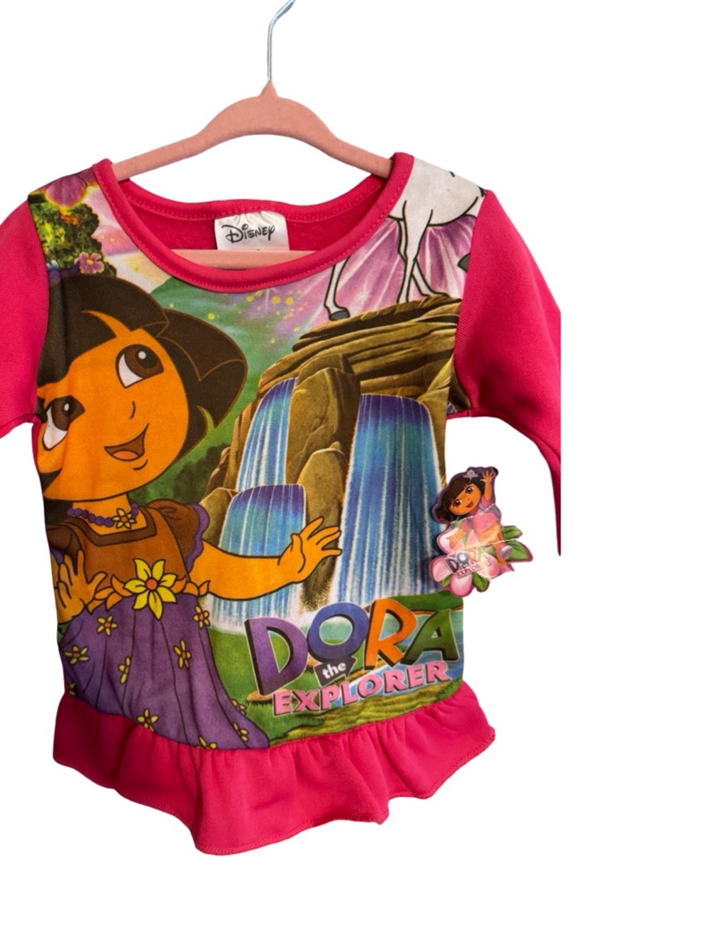Y2K Dora the Explorer Long Sleeve Ruffle Top Girls Size 3T NWT - Picture 2 of 9